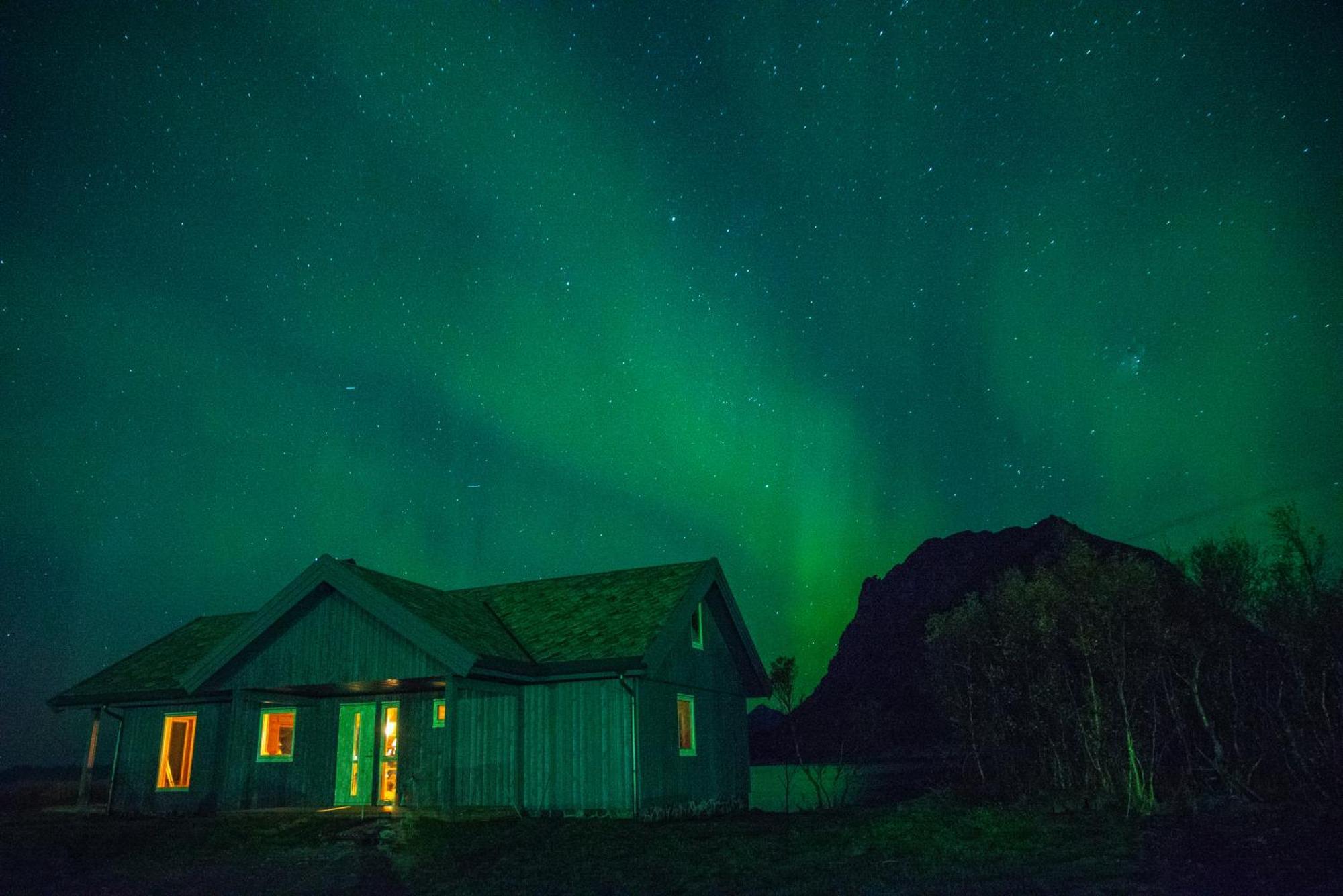 Lofoten Mountains Midnight Sun And Nothern Lights In Holiday home *