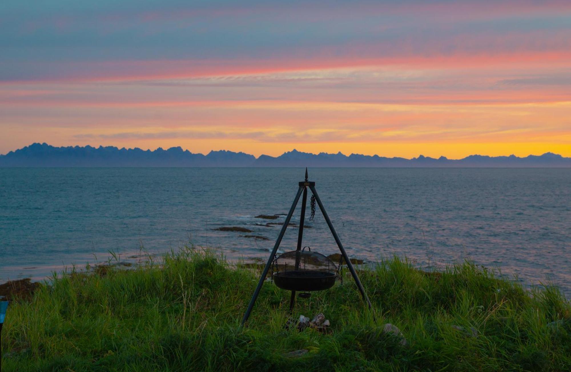 Lofoten Mountains Midnight Sun And Nothern Lights In Holiday home